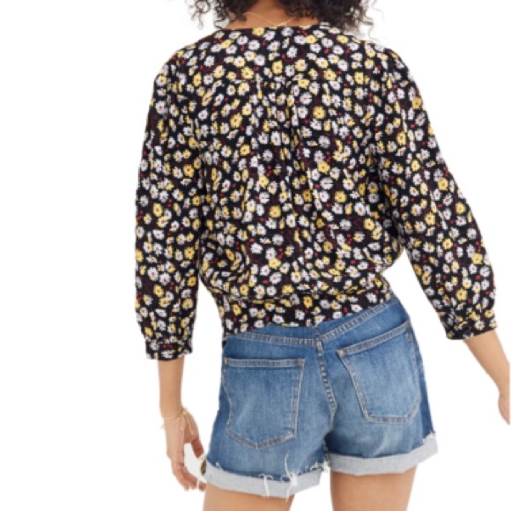 MADEWELL French Floral Wrap Top NWT M Multi - Picture 3 of 7